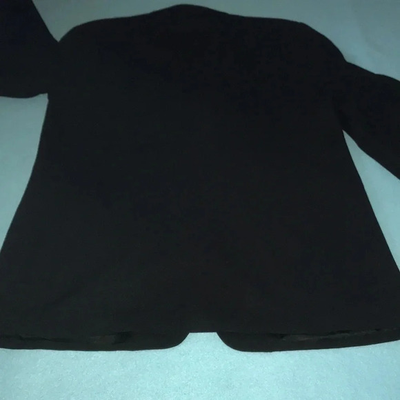 CLAIBORNE suit blazer jacket black formal 3 button flower buttonhole size 44L - Picture 3 of 12